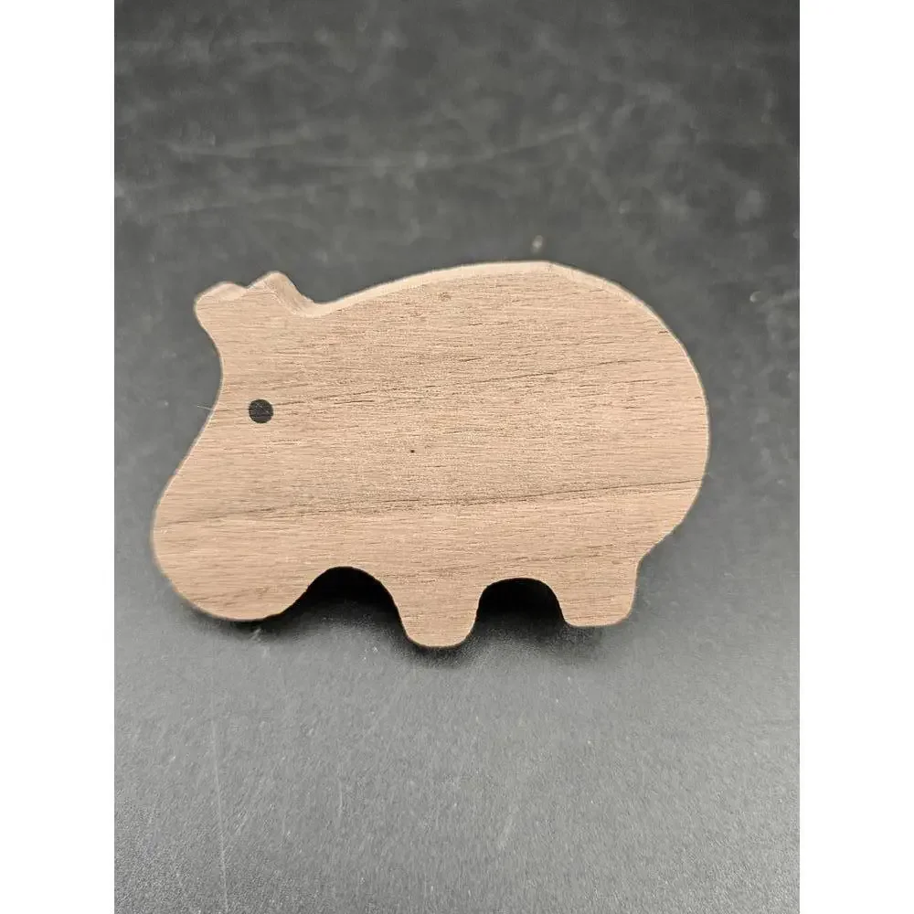 Set of 4 Walnut Animal Wall Hooks Safari Unfinished Eco‑Friendly Nursery Decor